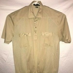 VTG Alan Stuart Men size L tan polo double breast